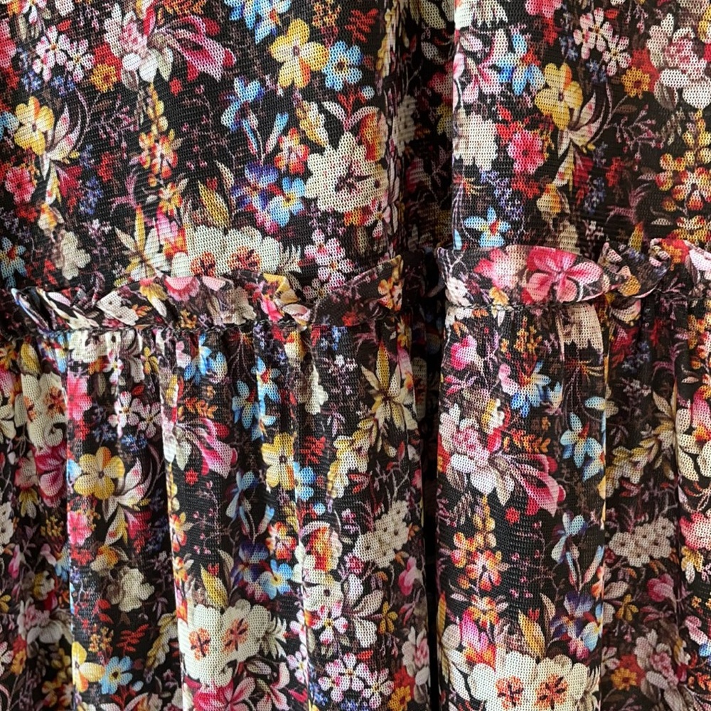 GORGEOUS floral midi dress mesh sheer - Picture 9 of 9